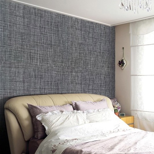 Plain Color Design Self-adhesive Korea Wallpaper / Magic Fix / MTL06 / Silver Black Metal